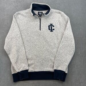 47 Brand Men Large Gray Quarter Zip Knit Pullover